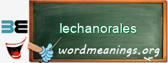 WordMeaning blackboard for lechanorales